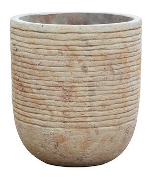 Dehner Terrakotta-Topf Stripe hoch, rund