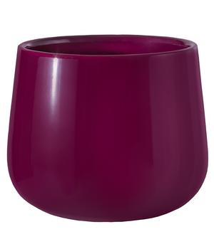 Dehner Keramik-Übertopf Cindy, rund, brombeer, ca. Ø15 cm