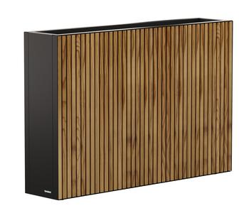 Herstera Metall-Raumtrenner Deco Planter, rechteckig, schwarz/natur