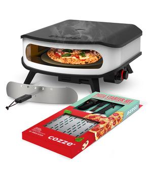 Cozze Pizzaofen Rotate 42 cm (17"), mit Thermometer inkl. rotierendem Pizzastein & Starter-Set, ca. B61/H31/T61 cm