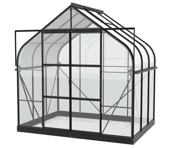 Vitavia Gewächshaus Saturn 5000 ESG, inkl. Stahlfundamentrahmen, ca. B264/H255/T195 cm