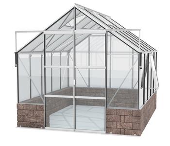 Vitavia Gewächshaus Cassiopeia 8300 ESG/HKP, inkl. Sockelmauer Herbstlaub