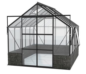 Vitavia Gewächshaus Cassiopeia 8300 ESG, inkl. Sockelmauer Basalt