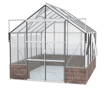 Vitavia Gewächshaus Cassiopeia 8300 ESG/NSG, inkl. Sockelmauer Herbstlaub