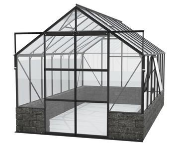 Vitavia Gewächshaus Cassiopeia11500 ESG/NSG, inkl. Sockelmauer Basalt