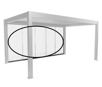 Biohort Glasschiebewand für Pergolen Klarglas 5 m, ca. B475,5/H234,9/T6,9 cm