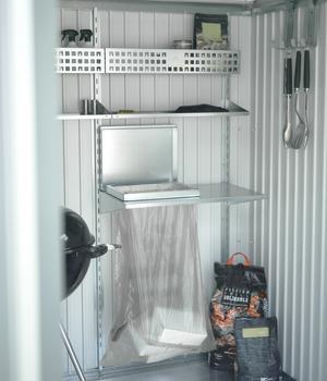 Biohort Müllsackhalterung für Gerätehaus Europa/HighLine/AvantGarde/Panorama und Geräteschrank, ca. B72/H16,2/T44,6 cm