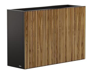 Herstera Metall-Raumtrenner Deco Planter, rechteckig, schwarz/natur