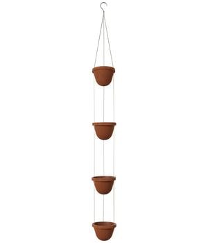 Dehner Zement-Hängetopf mit Kordel, rund, ca. H368 cm