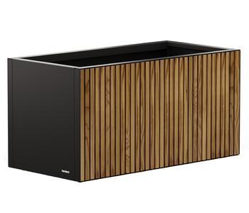 Herstera Metall-Pflanzkasten Deco Planter LED, rechteckig, schwarz/natur