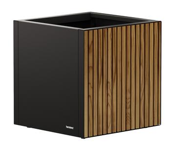 Herstera Metall-Pflanzkasten Deco Planter, quadratisch, schwarz/natur, ca. B50/H50/T50 cm