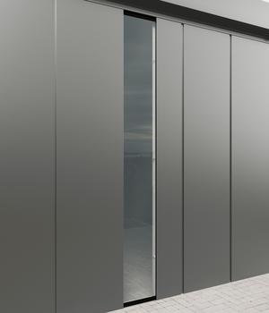 Hörmann Juno VSG-Echtglas Wandelement M/L-Sk, graualuminium, ca. B50/H208 cm