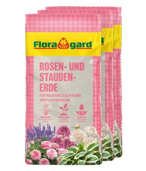Floragard Rosen- und Staudenerde, 3 x 18 l