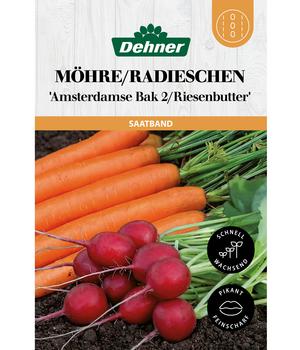 Dehner Saatband Möhre/Radieschen 'Amsterdamse Bak 2/Riesenbutter', L5 m