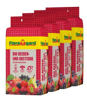 Floragard Bio Beeren- und Obsterde, 4 x 25 l