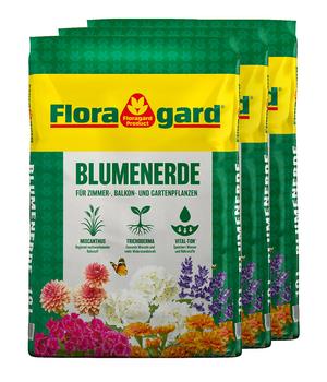 Floragard Blumenerde, 3 x 10 l