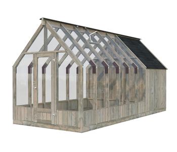 Palmako Gewächshaus Emilia mit Anbau, ca. B240/H286/T576 cm