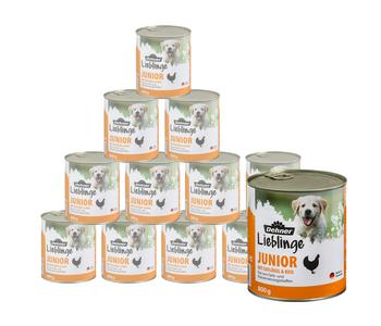Dehner Lieblinge Nassfutter für Hunde Junior, Geflügel & Reis