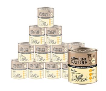 Dehner Fine Nature Nassfutter für Hunde Adult, Huhn mit Karotten, Brokkoli & Basilikum