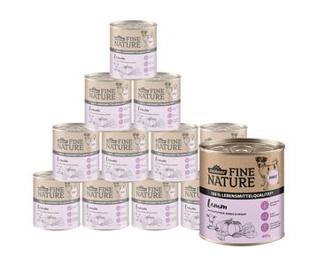 Dehner Fine Nature Nassfutter für Hunde Adult, Lamm mit Kartoffeln, Kürbis & Spinat