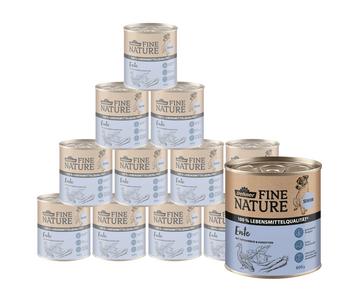 Dehner Fine Nature Nassfutter für Hunde Senior, Ente mit Topinambur & Karotten