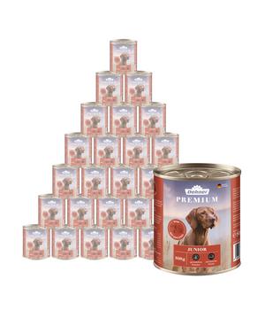 Dehner Premium Nassfutter für Hunde Junior, Rind mit Geflügel