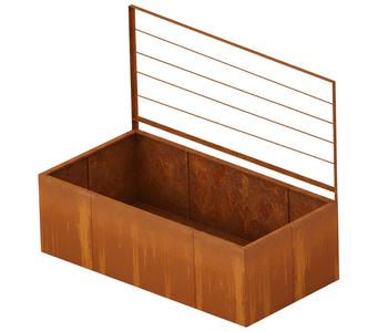 Palatino Cortenstahl-Pflanzgefäß Urban mit Rankhilfe, rechteckig, braun, ca. B200/H183/T100 cm