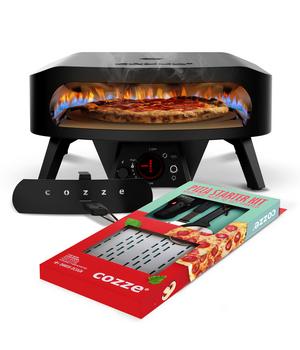 Cozze Gas-Pizzaofen Rotate Black Edition 34,5 cm (13"), inkl. Pizzastein & Pizza Starter-Set, ca. B50/H29,5/T50 cm