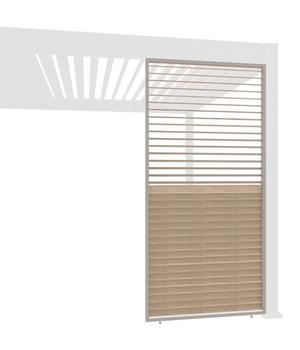 Weide Horizontales Seitenwand-Paneel, Holzoptik, verstellbare Lamellen, ca. B123/H255 cm
