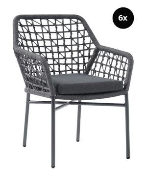 Acamp Stapelsessel Rom 6er Set, ca. B57/H82,5/T64 cm