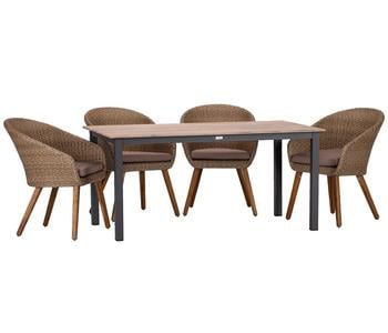 Acamp Gartenmöbel-Set Tisch Acaplan und Sessel Atacama, 5-teilig