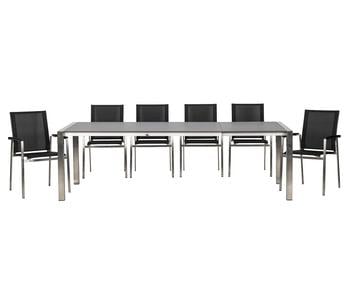 Acamp Gartenmöbel-Set Ausziehtisch Auris und Stapelstuhl Auris, 7-teilig
