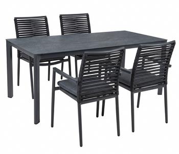 Acamp Gartenmöbel-Set Tisch Rom und Stapelstuhl New Jersey, 5-teilig