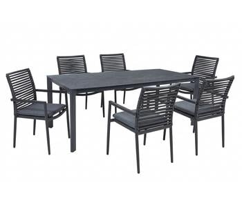 Acamp Gartenmöbel-Set Tisch Rom und Stapelstuhl New Jersey, 7-teilig