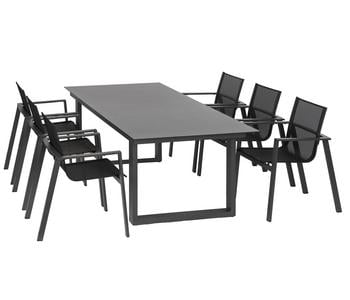 Acamp Gartenmöbel-Set Tisch Hollywood und Stapelstuhl Hollywood, 7-teilig