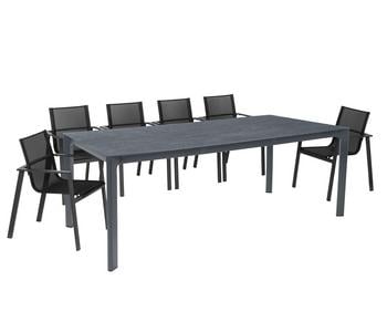 Acamp Gartenmöbel-Set Tisch Rom und Stapelstuhl Hollywood, 7-teilig