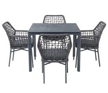 Acamp Gartenmöbel-Set Rom, quadratisch, 5-teilig
