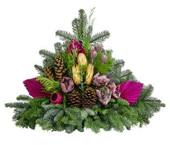 Grabgesteck aus Nobilis-Tanne, rosa, ca. B80/H52/T40 cm