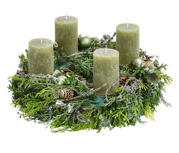 Adventskranz, grün, ca. Ø45/H20 cm