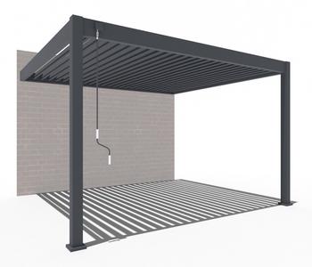 Weide Wand-Pergola Deluxe 3x3.6 Voll-Alu, ca. B360/H255/T300 cm
