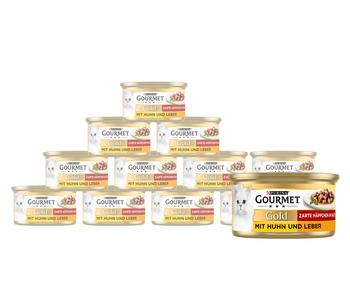 PURINA GOURMET™ Gold Nassfutter für Katzen Zarte Häppchen Adult, 12 x 85 g