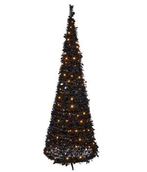 CREATIV green Pop-up LED-Dekobaum, schwarz, 250 LEDs, warmweiß, ca. H240 cm