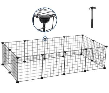 Feandrea Metall-Freigehege, schwarz, ca. B143/H46/T73 cm