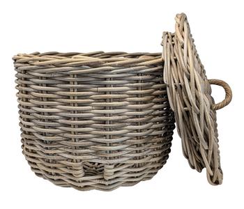 Livlig Garden Rattan-Schlauchtopf, rund, grau, ca. Ø45/H44 cm