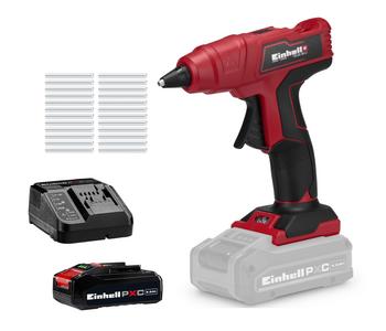 Einhell Akku-Heißklebepistole TE-CG 18 Li-Kit, inkl. Akku, Schnellladegerät & Klebestifte