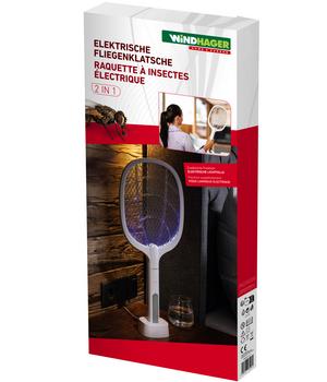 Windhager Elektrische Fliegenklatsche 2-in-1, Weiß