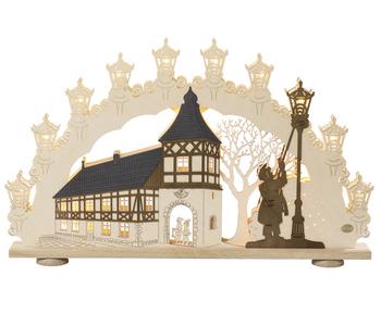 HGD 3D-Lichterbogen Altstadtromantik, mit LED-Beleuchtung, ca. B66/H41/T6 cm
