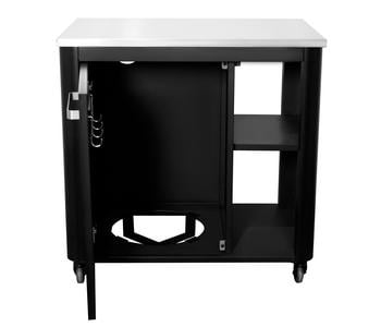 Cozze Außentisch 90 mit Edelstahl-Arbeitsplatte, ca. B93,5/H90/T60 cm, Schwarz - Stahl / Edelstahl