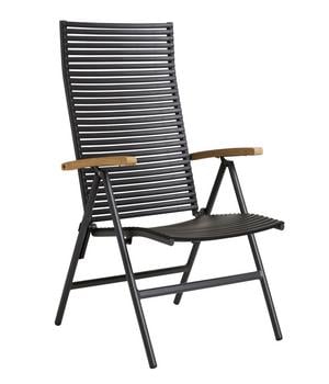Cinas Klappstuhl Mood Position, Anthrazit - Aluminium / Polypropylen Teakholz