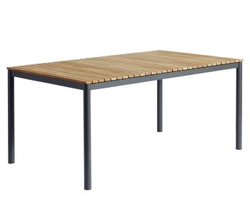 Cinas Gartentisch Mood, ca. B167,5/H74/T100 cm, Anthrazit / Braun - Teakholz Aluminium